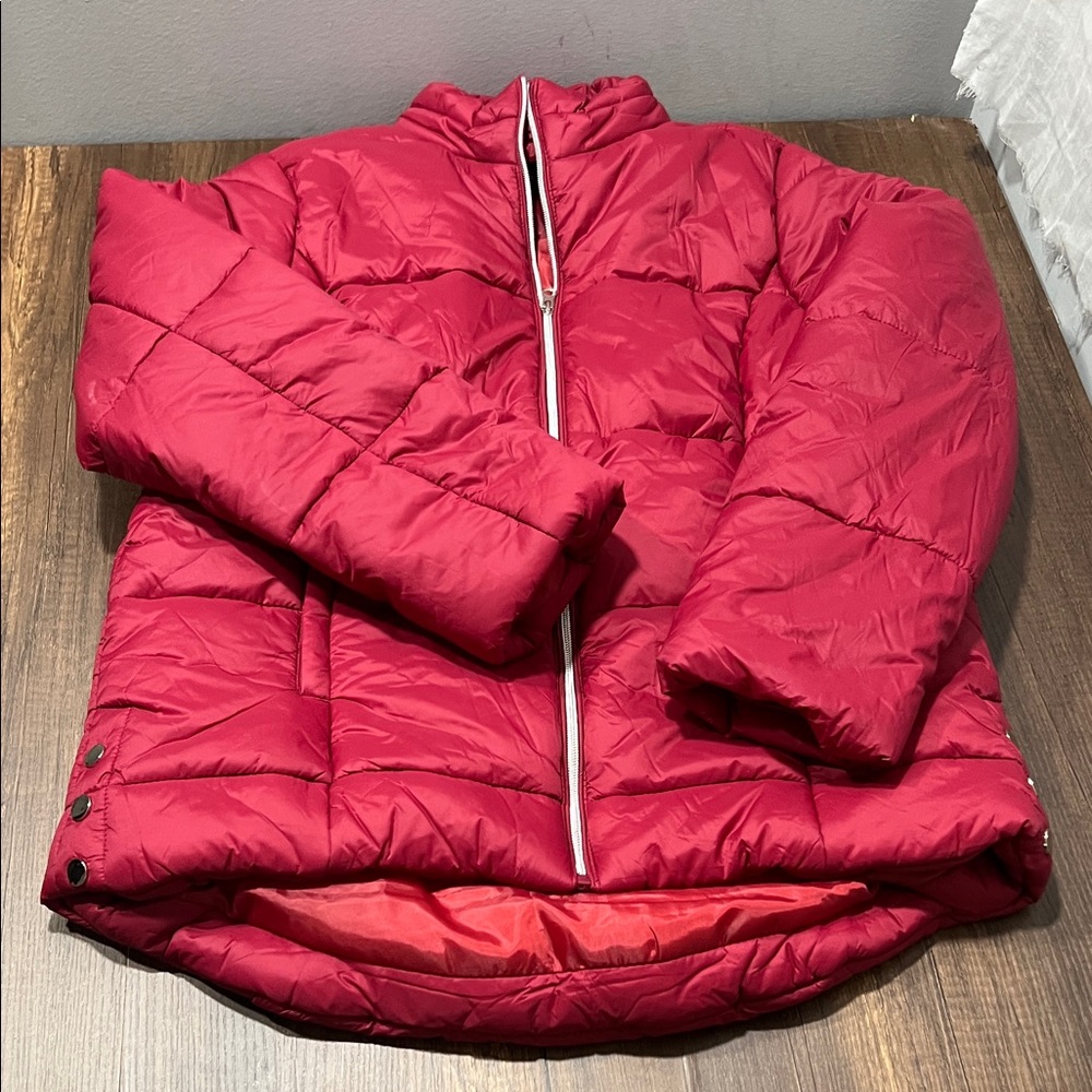 Zenana Outfitters Red Puffer Jacket. CAJA. # 3